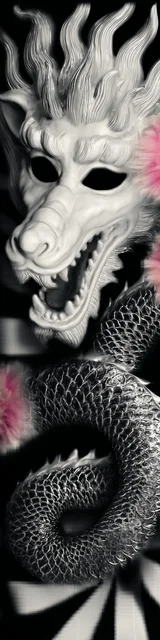 Free dragon bookmark featuring a dragon statue